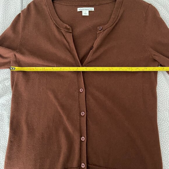 Amazon Essentials Women's Brown Lightweight Crewneck Cardigan Medium Sweater - Picture 3 of 6